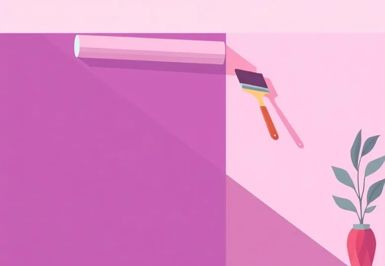 Pose de papier peint, rouleau et brosse à maroufler